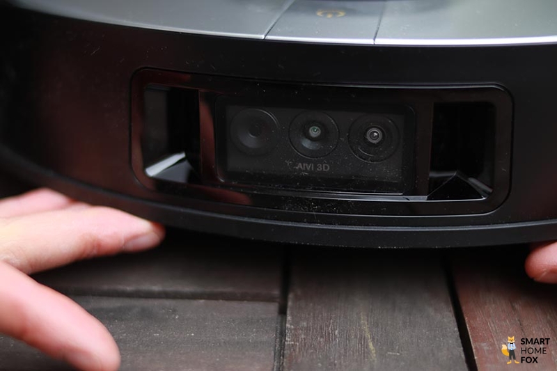 Finger is pointed at the front camera